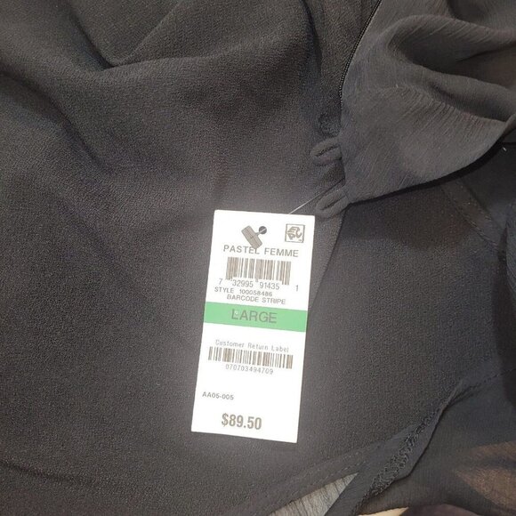 NWT Bar III Draped-Neck Black White Striped Jumpsuit Size Large - Picture 5 of 8